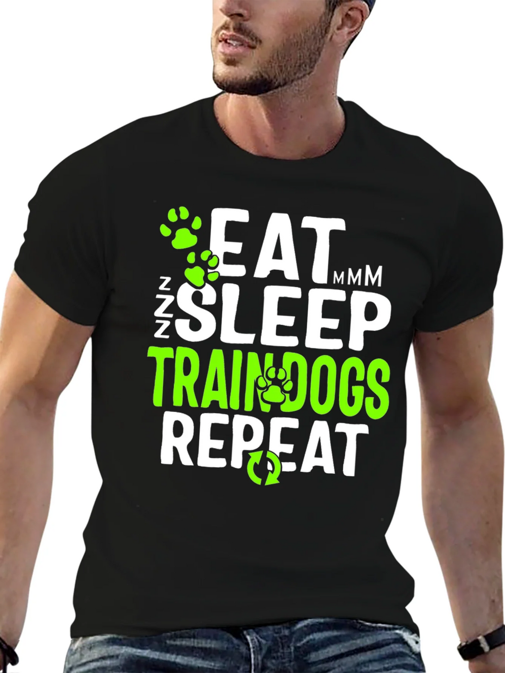 Eat Sleep Train Dogs Repeat Graphic T-Shirt product image 6