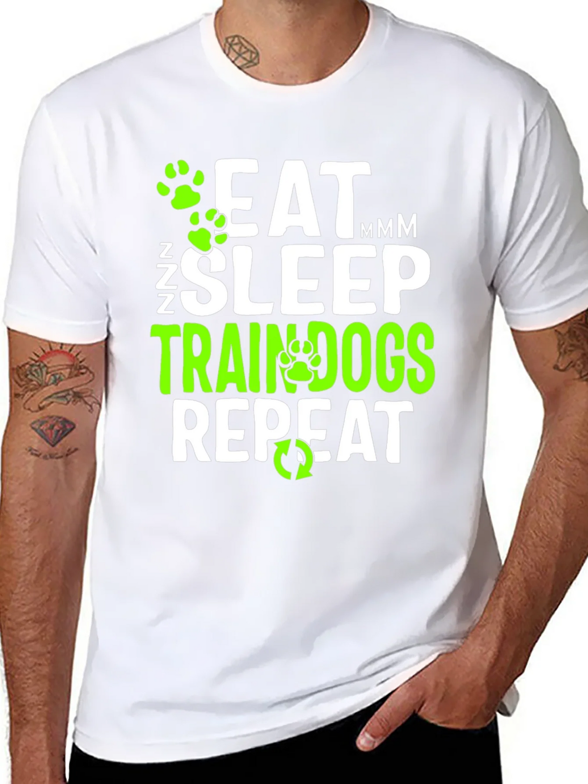 Eat Sleep Train Dogs Repeat Graphic T-Shirt product image 7