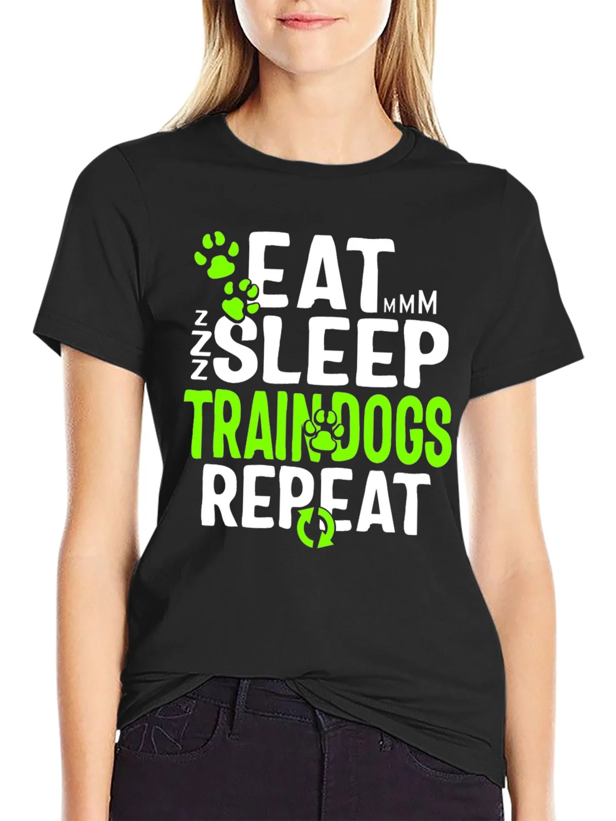Eat Sleep Train Dogs Repeat Graphic T-Shirt product image 2