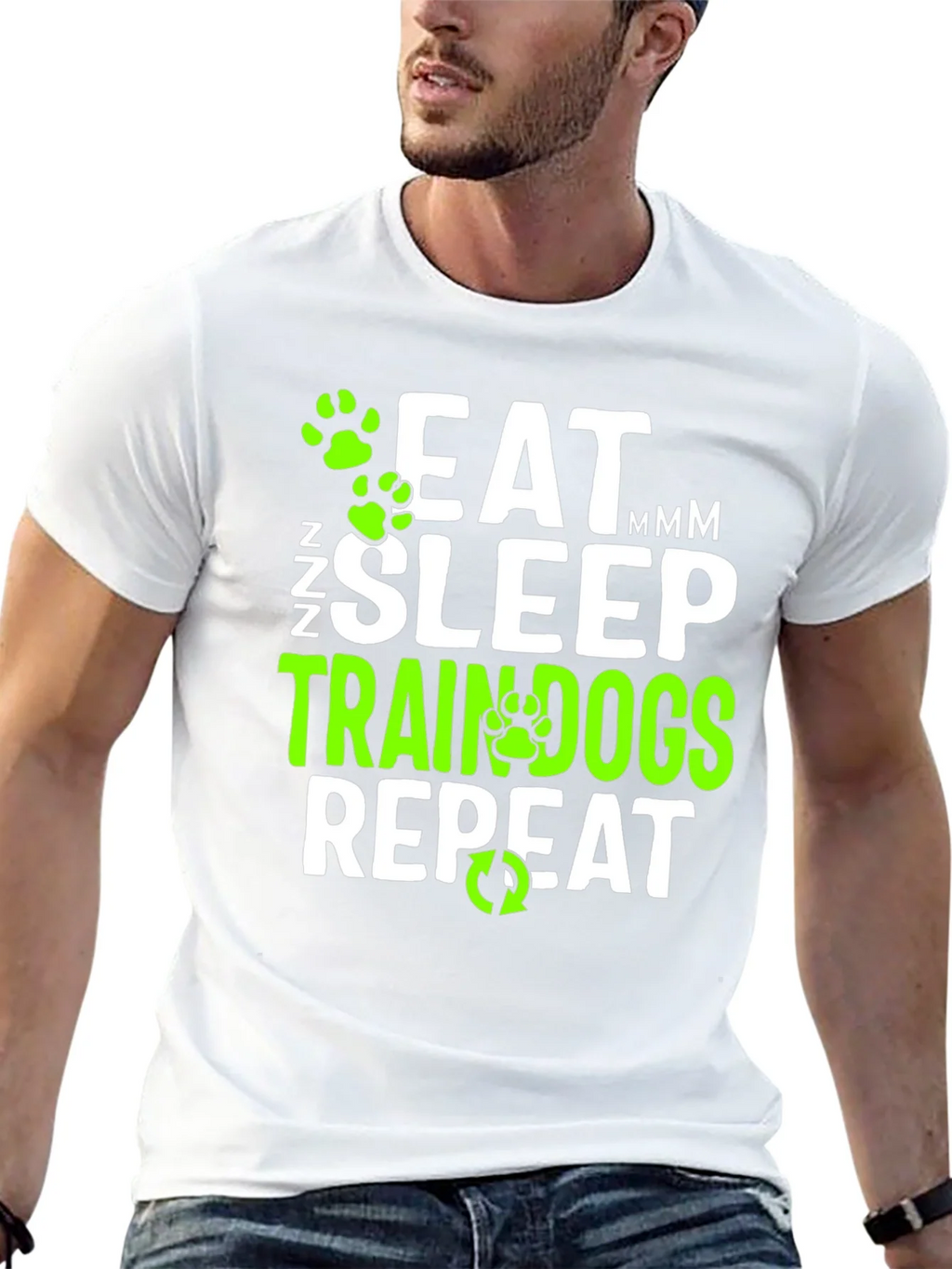 Eat Sleep Train Dogs Repeat Graphic T-Shirt product image 11