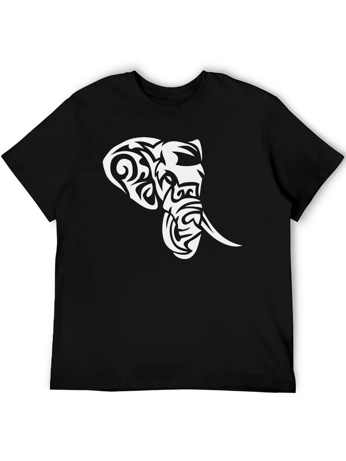 Tribal Elephant Graphic Black T-Shirt product image 5