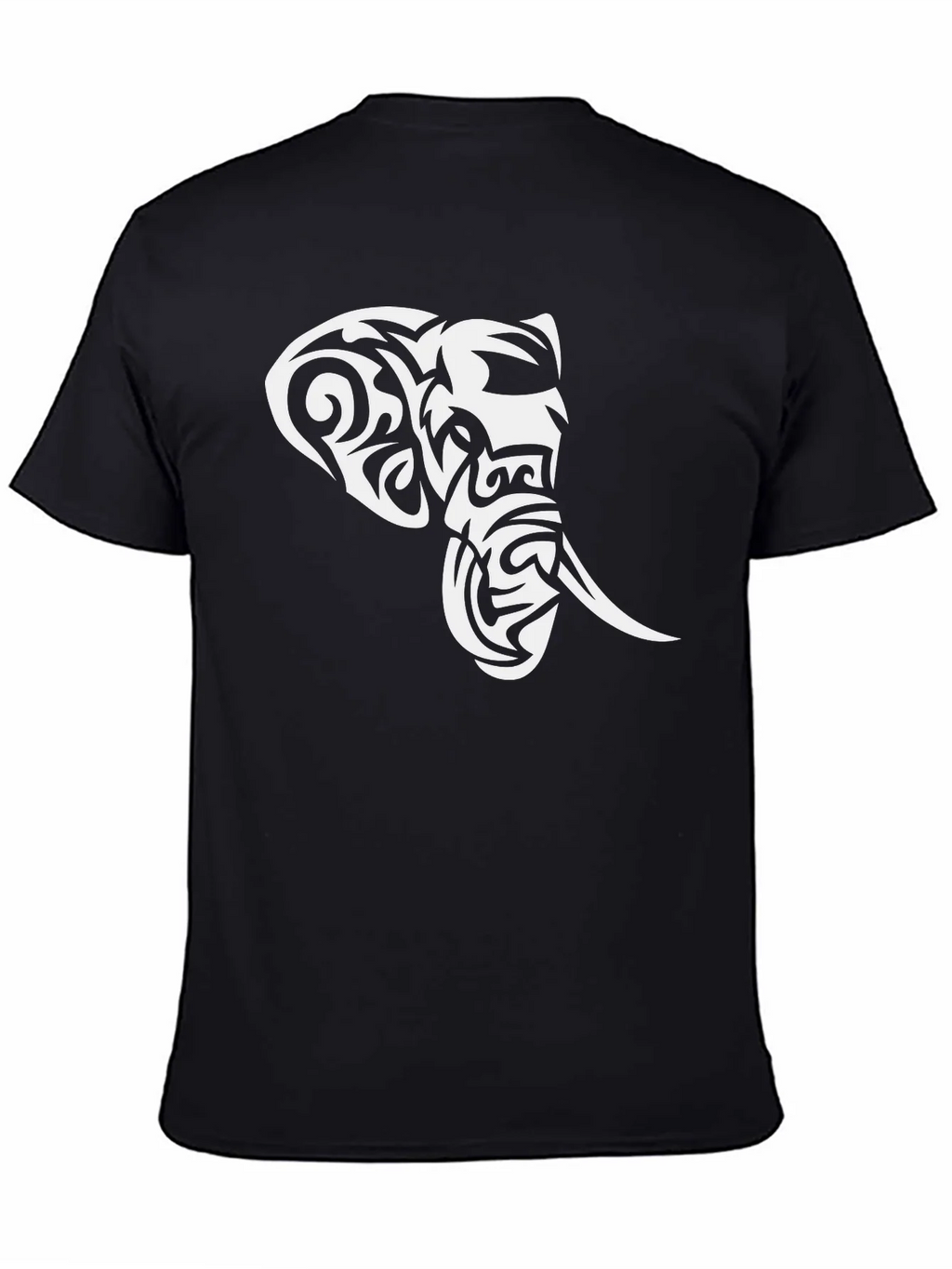 Tribal Elephant Graphic Black T-Shirt product image 4