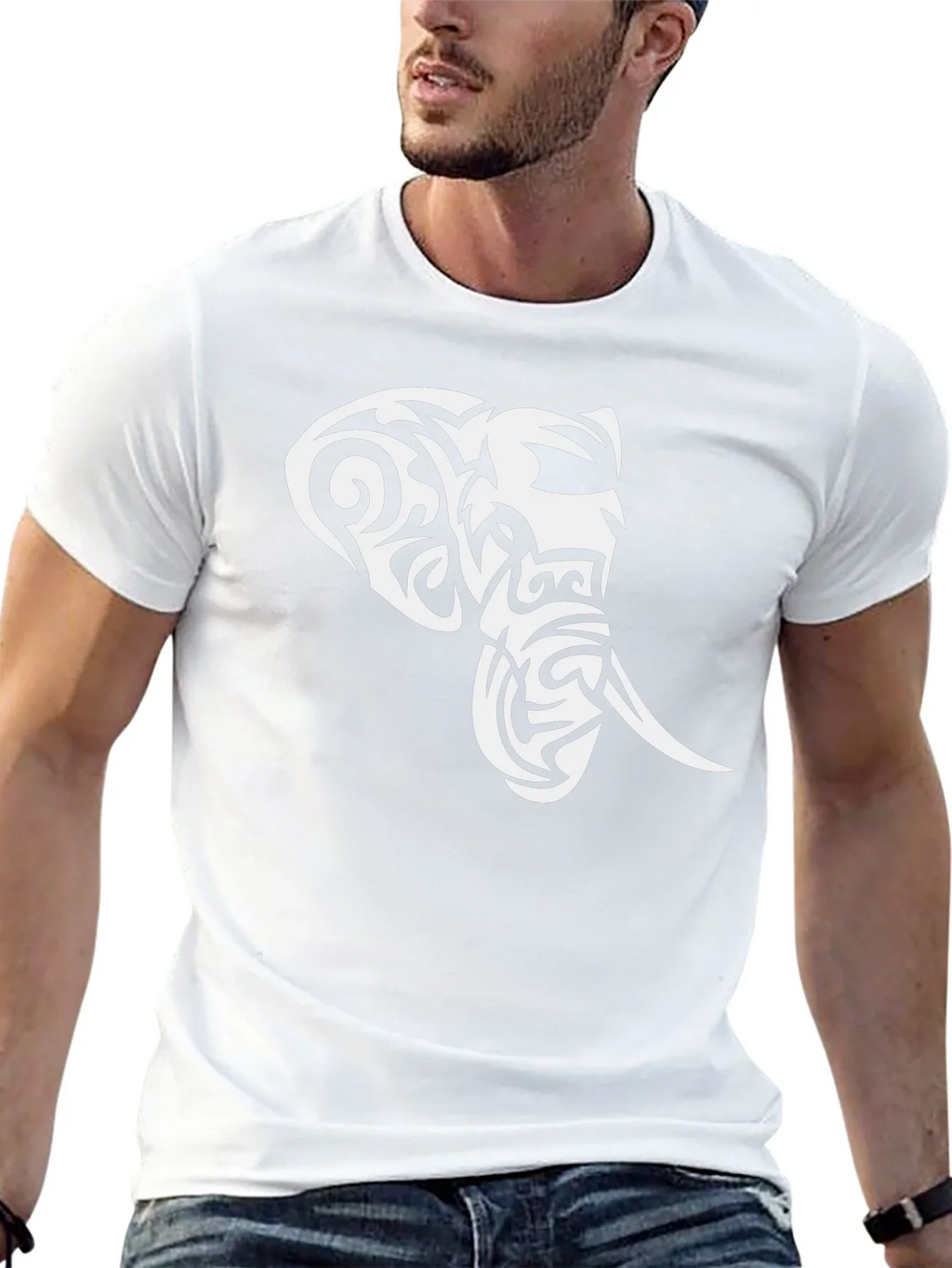 Tribal Elephant Graphic Black T-Shirt product image 12