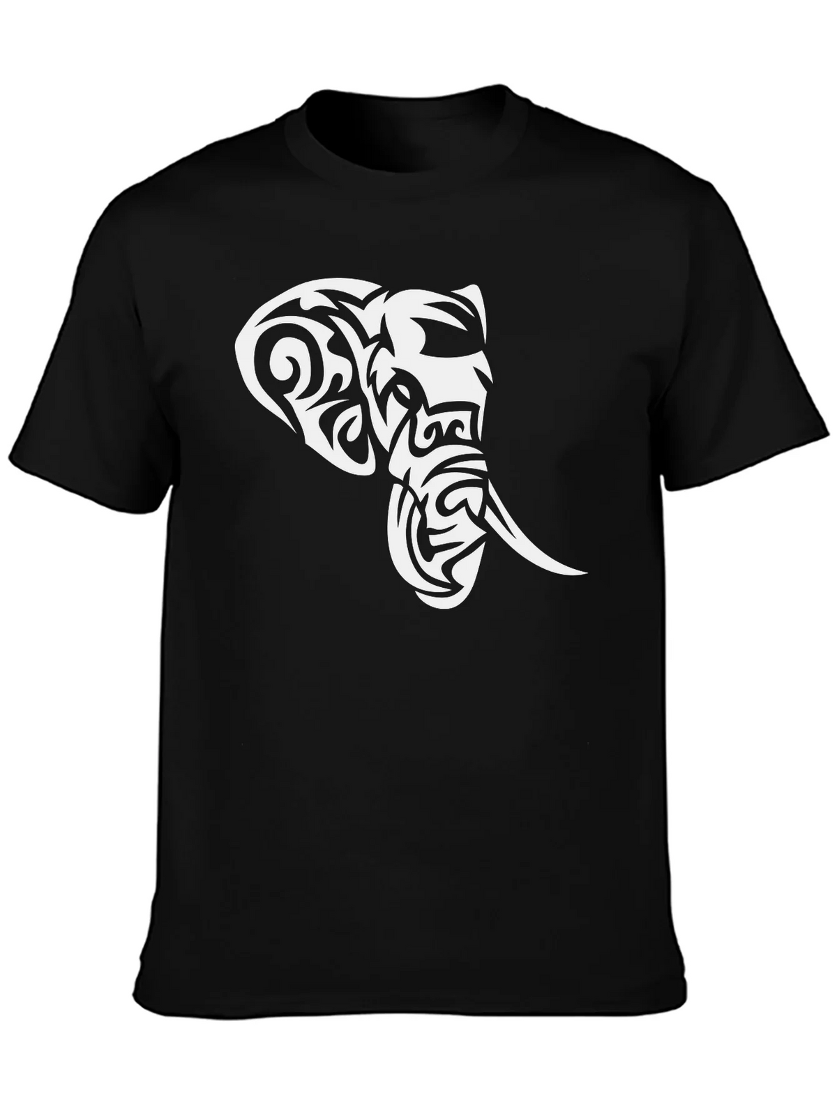 Tribal Elephant Graphic Black T-Shirt product image 3