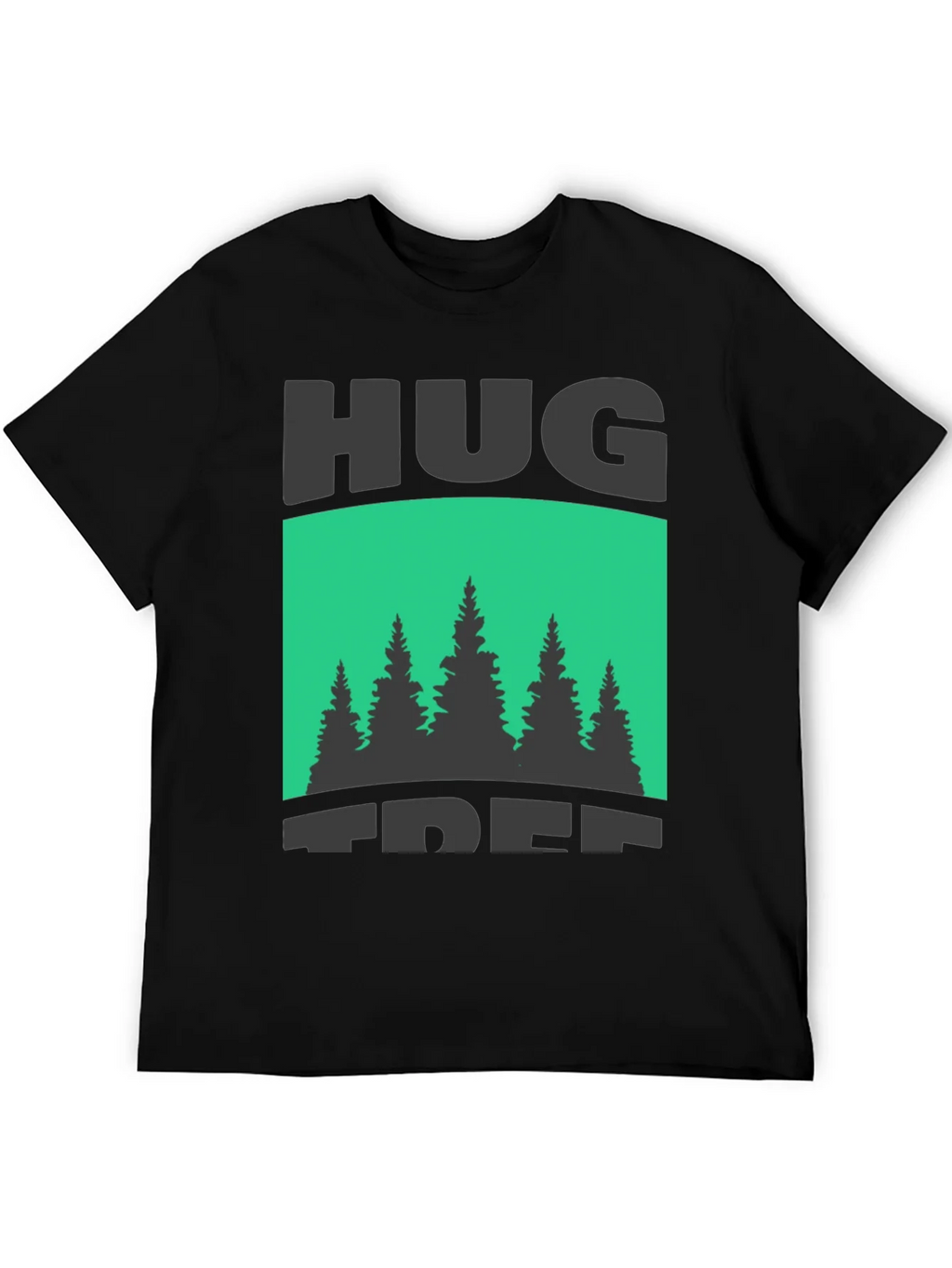 Hug Tree Graphic Print Black T-Shirt product image 5