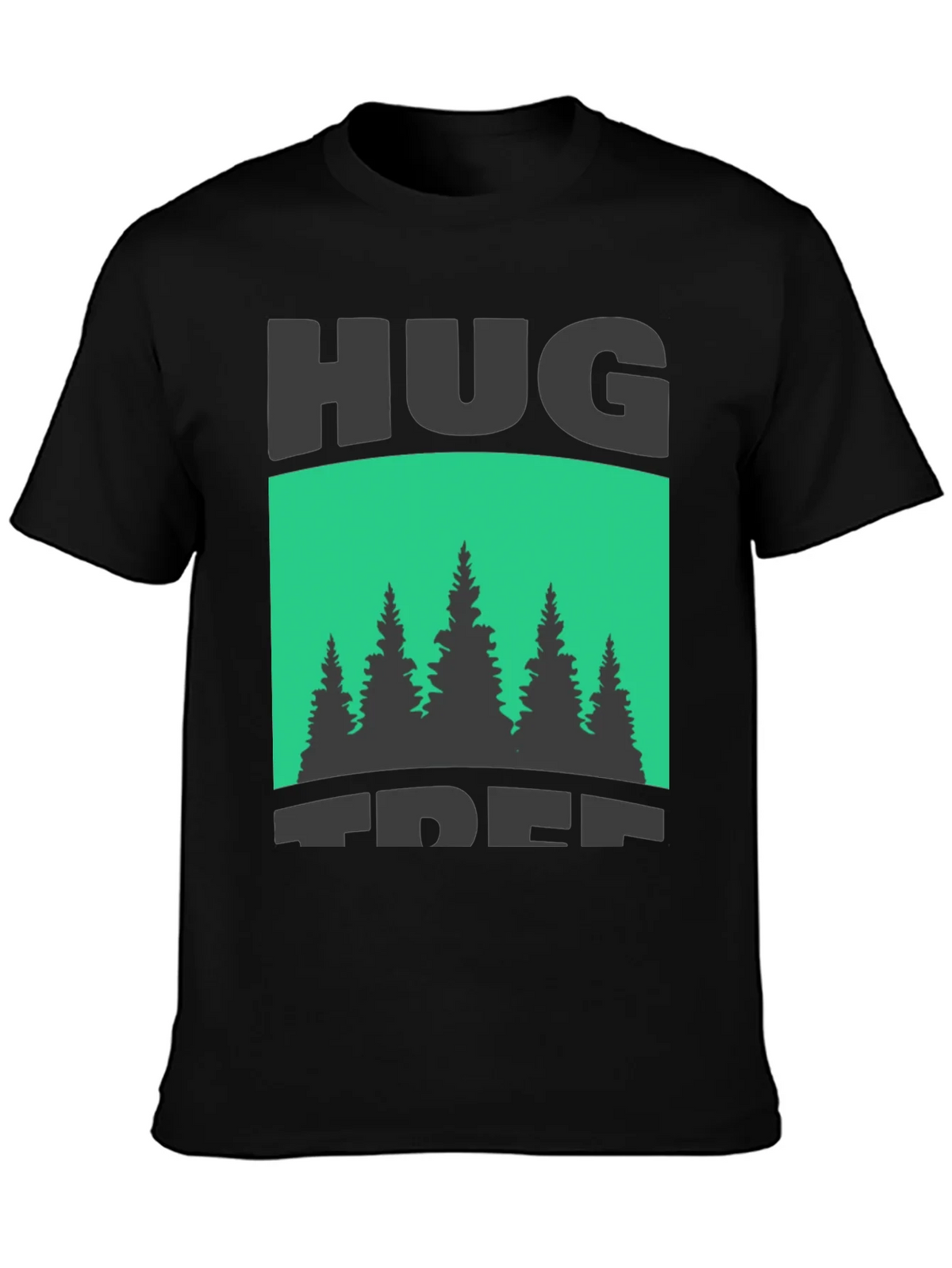 Hug Tree Graphic Print Black T-Shirt product image 3