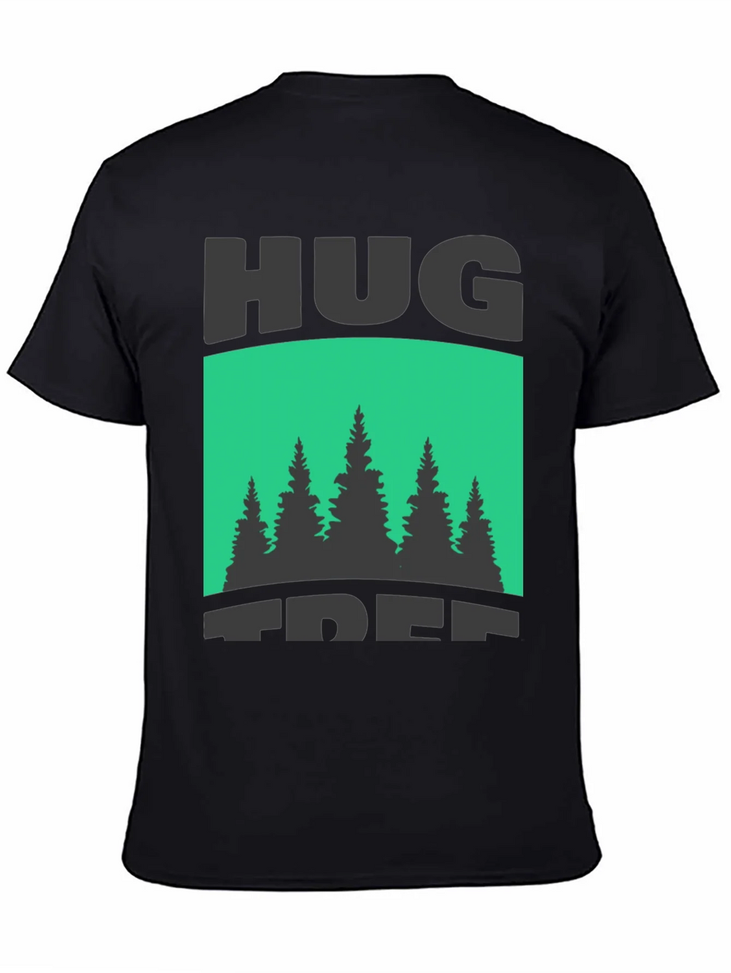 Hug Tree Graphic Print Black T-Shirt product image 4