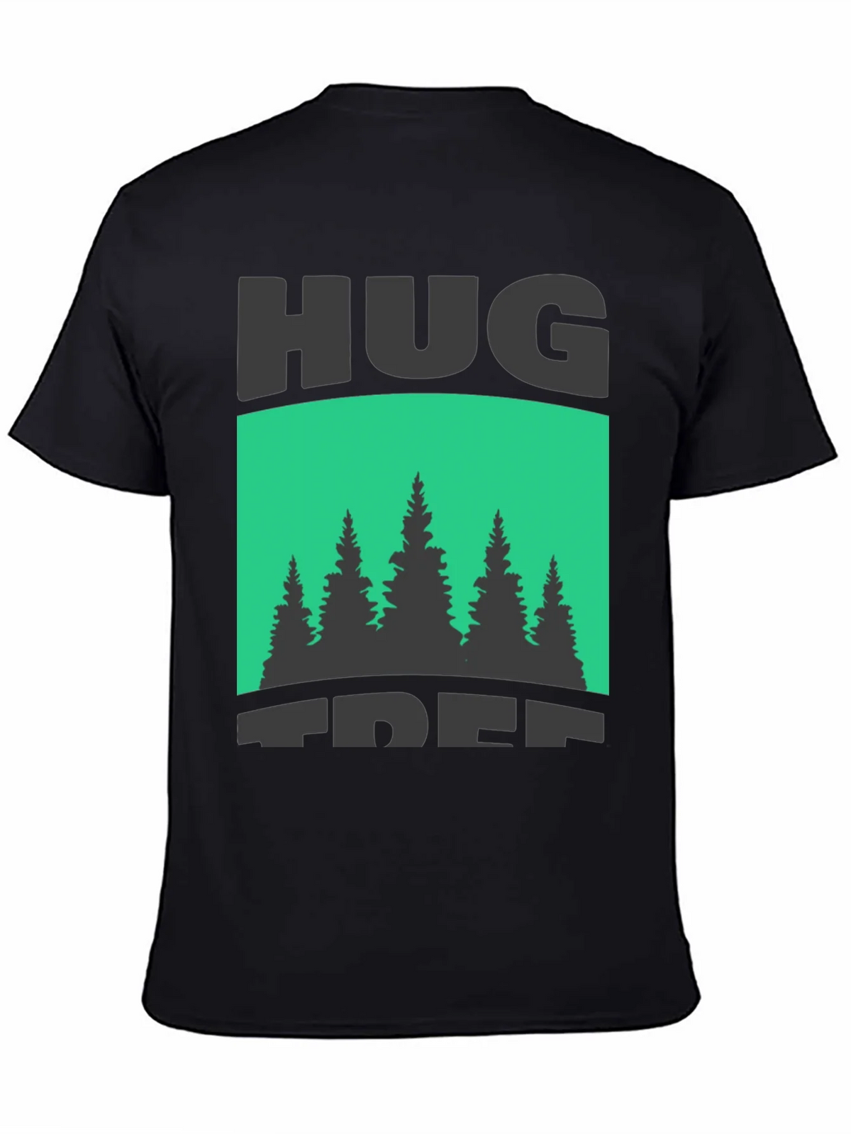 Hug Tree Graphic Print Black T-Shirt product image 4