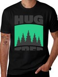 Hug Tree Graphic Print Black T-Shirt product image 1