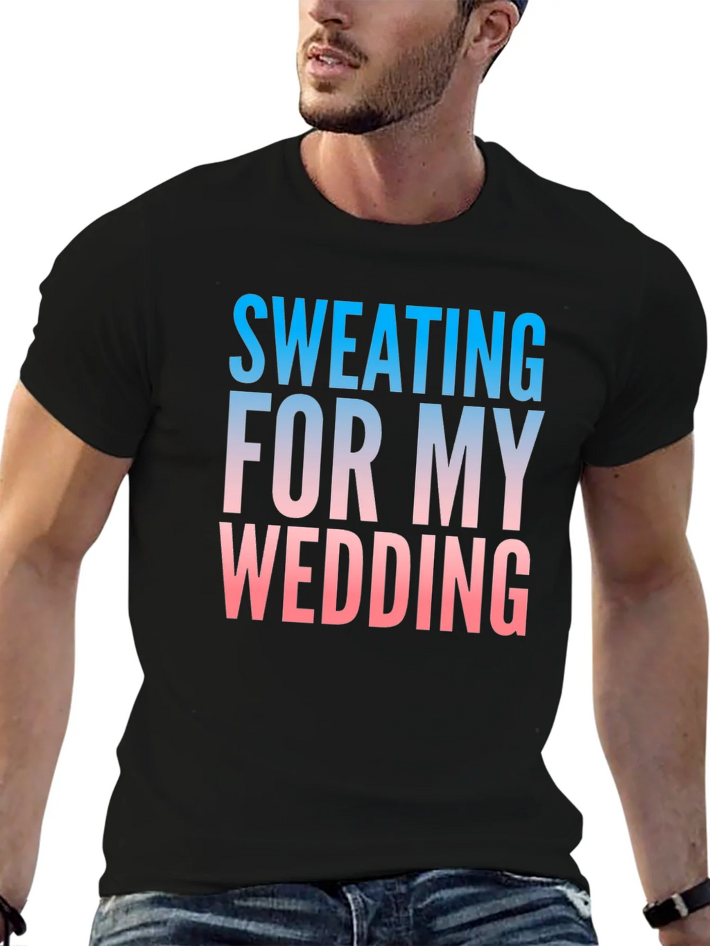 Sweating For My Wedding Funny Groom T-Shirt product image 6