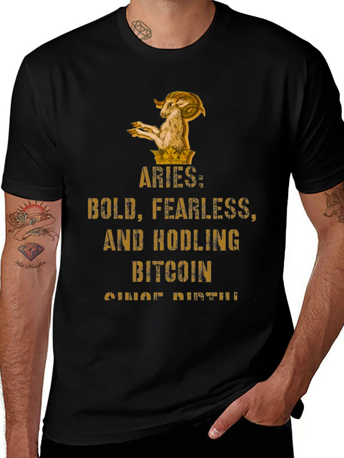 Aries Bitcoin HODLer T-Shirt - Bold & Fearless product image 1