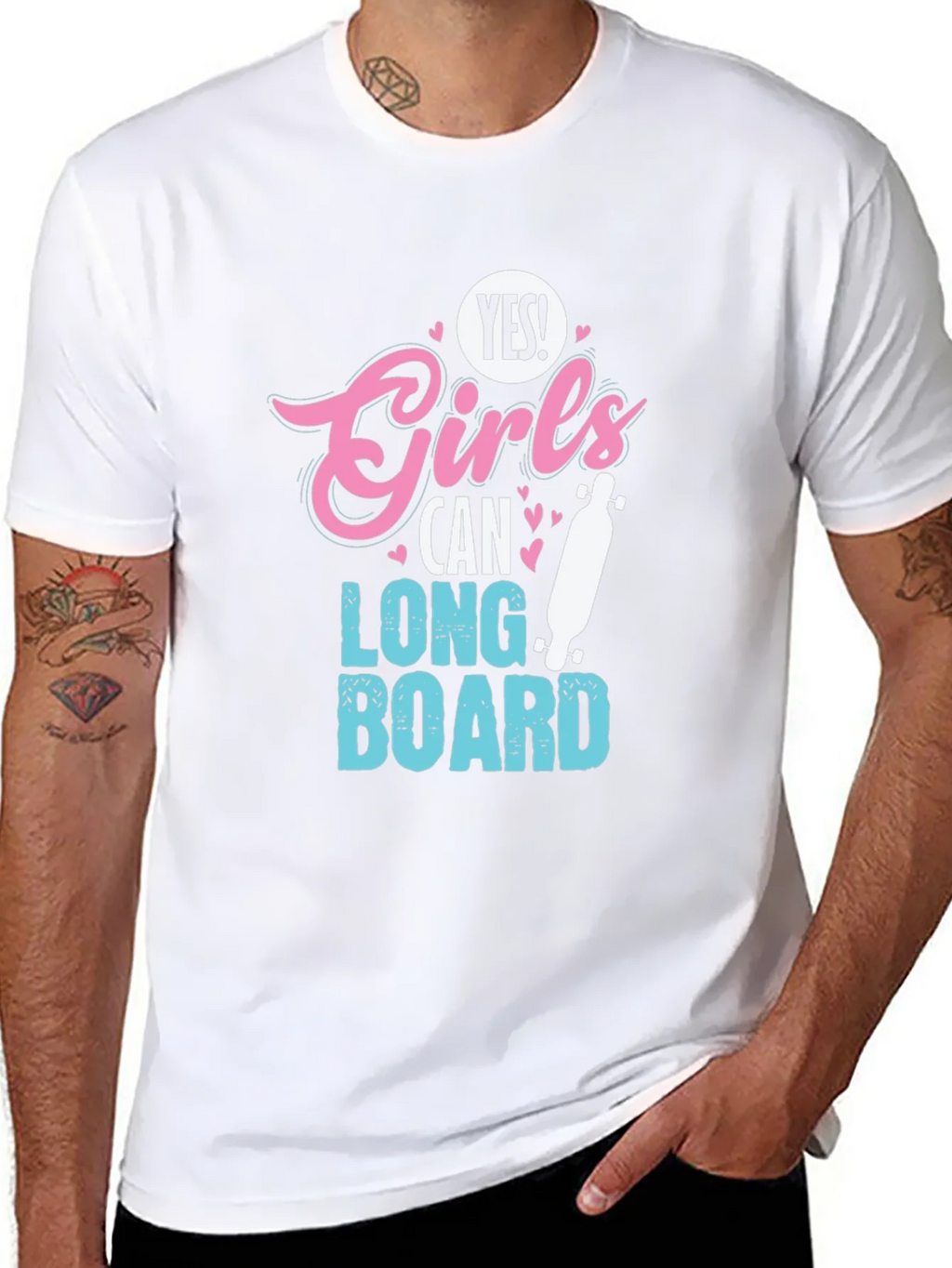 Yes Girls Can Longboard T-Shirt product image 7
