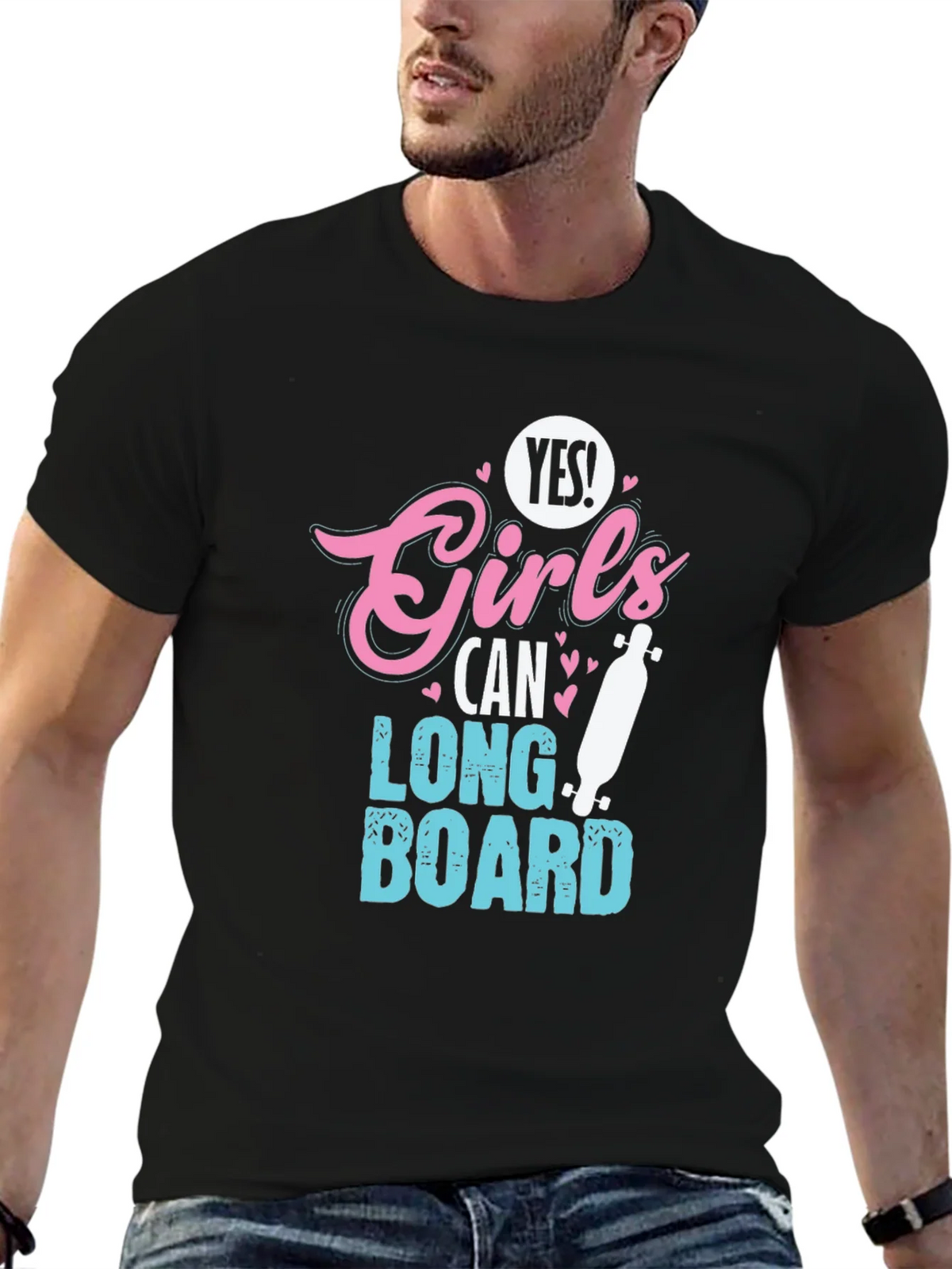 Yes Girls Can Longboard T-Shirt product image 6