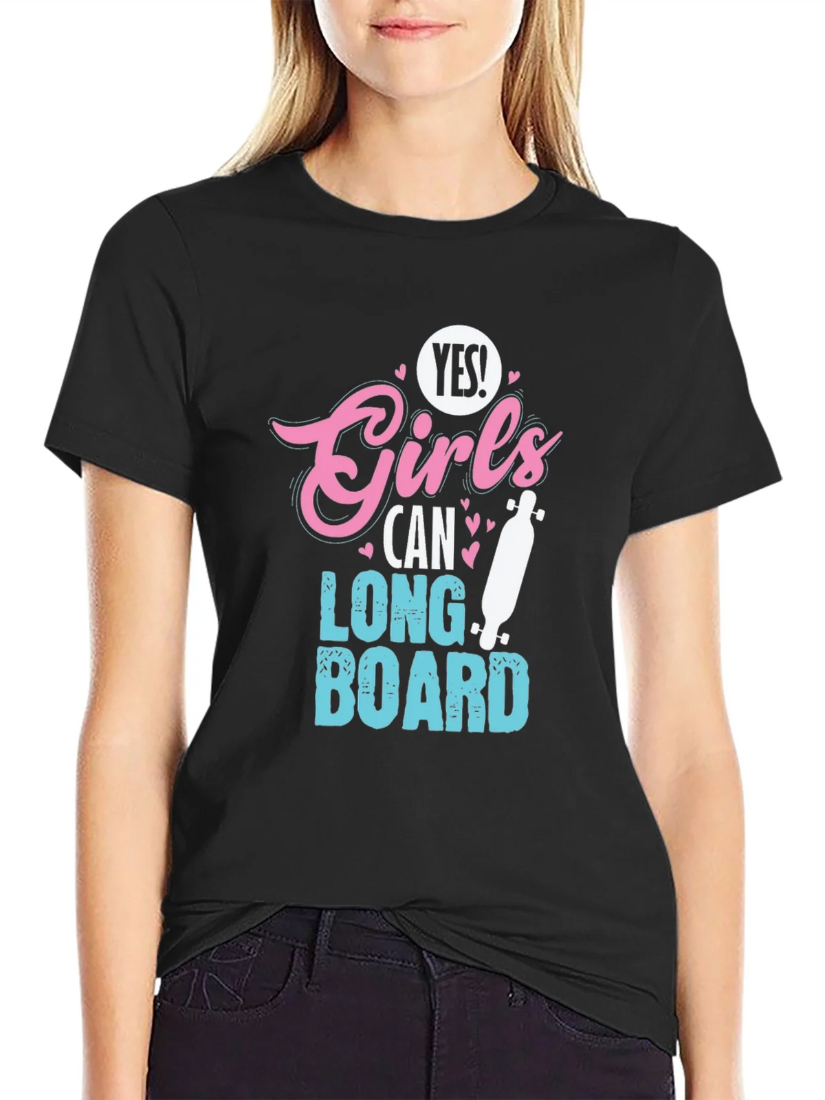 Yes Girls Can Longboard T-Shirt product image 2