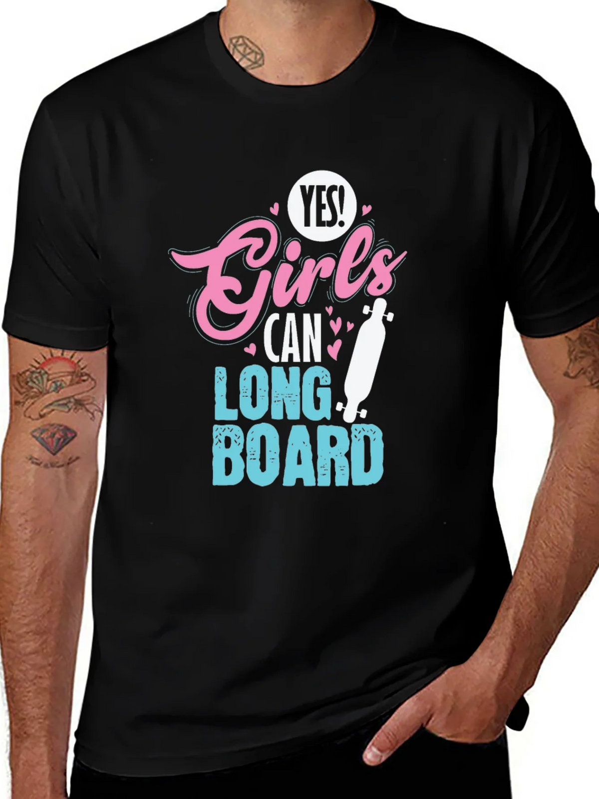 Yes Girls Can Longboard T-Shirt product image 1