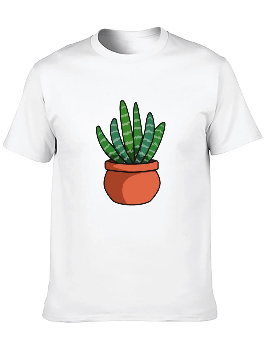 Black T-Shirt with Succulent Plant Graphic product image 9