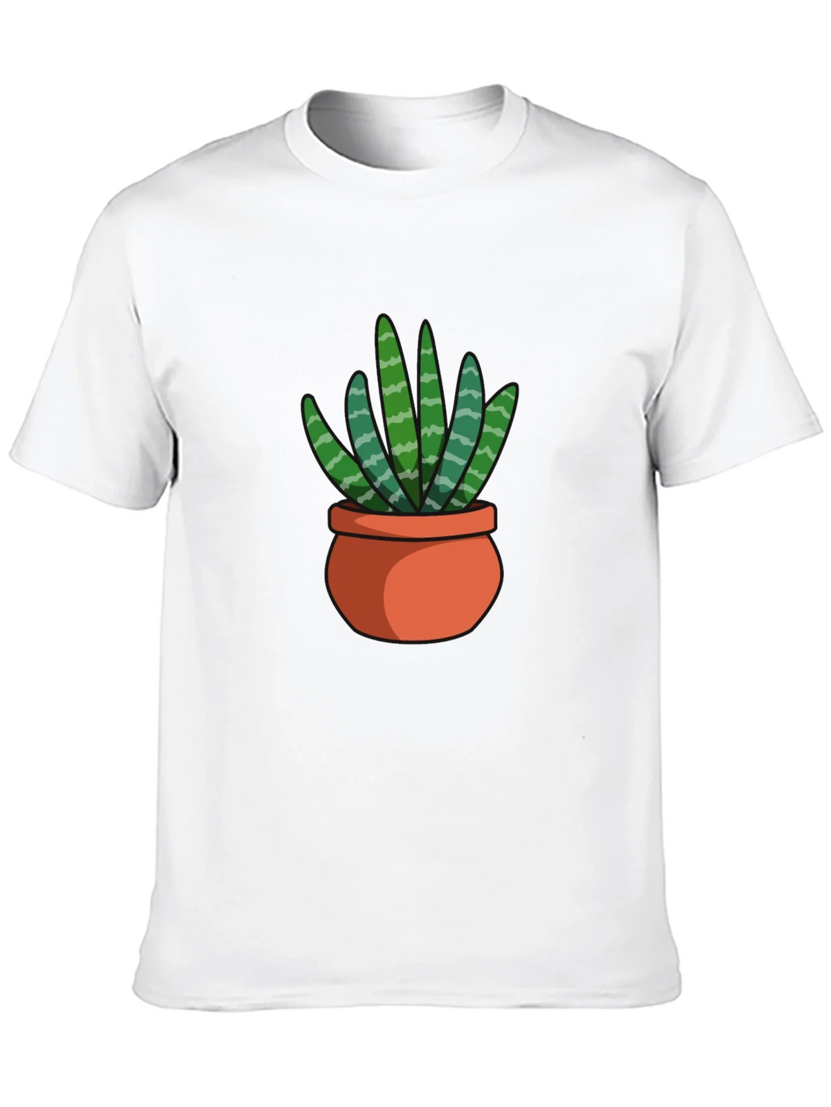 Black T-Shirt with Succulent Plant Graphic product image 9