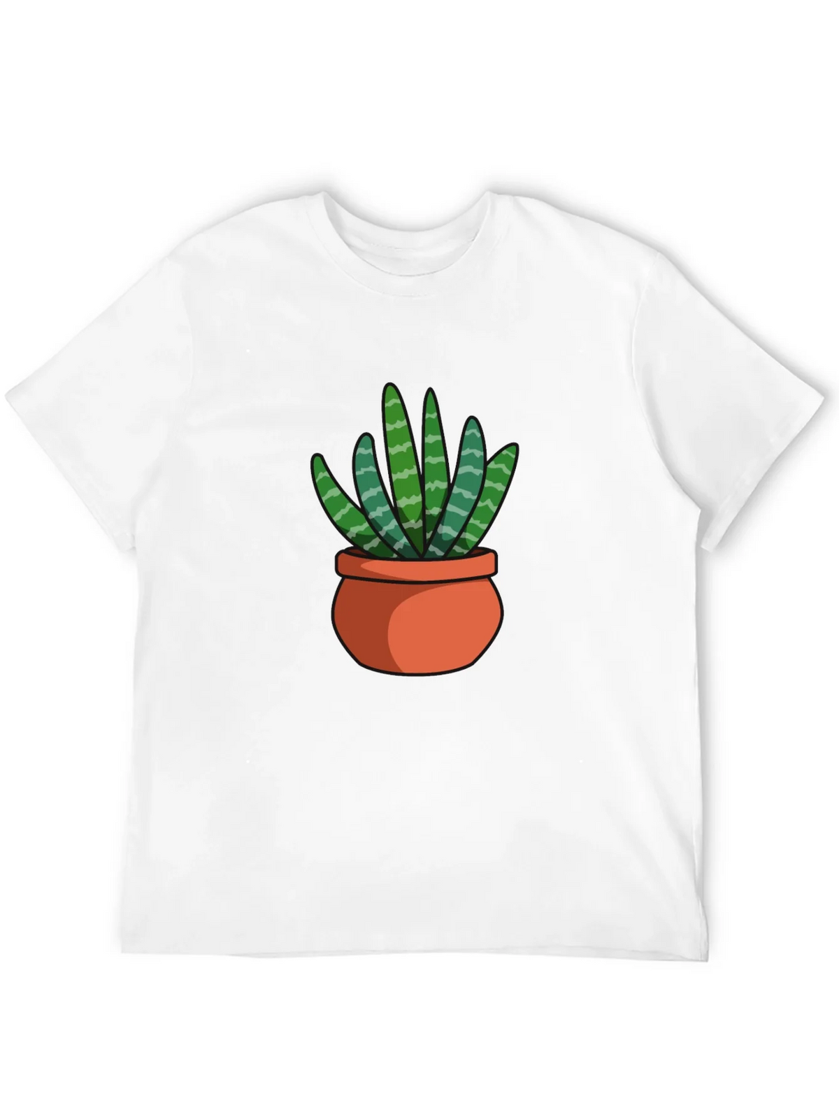 Black T-Shirt with Succulent Plant Graphic product image 11