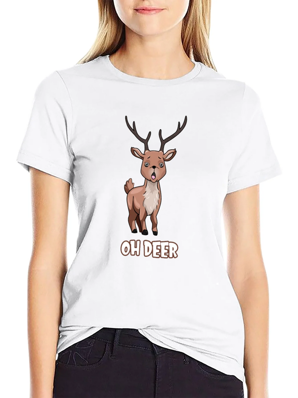 Oh Deer Funny Cartoon Graphic T-Shirt product image 8