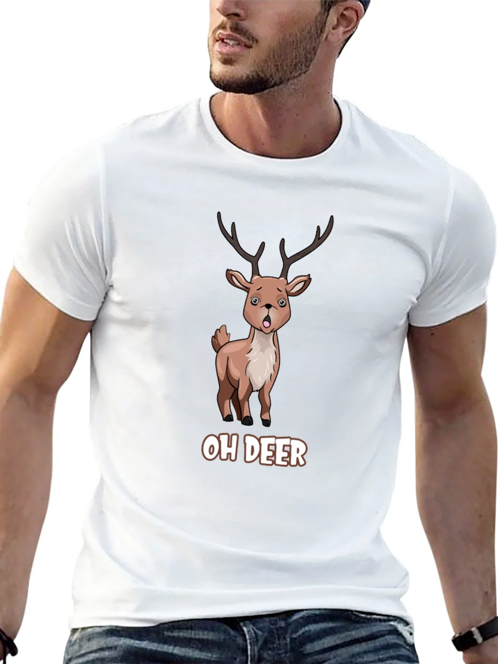 Oh Deer Funny Cartoon Graphic T-Shirt product image 12