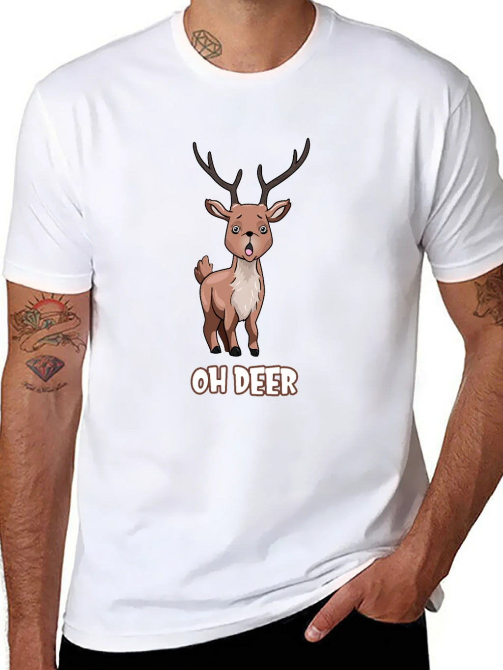 Oh Deer Funny Cartoon Graphic T-Shirt product image 7