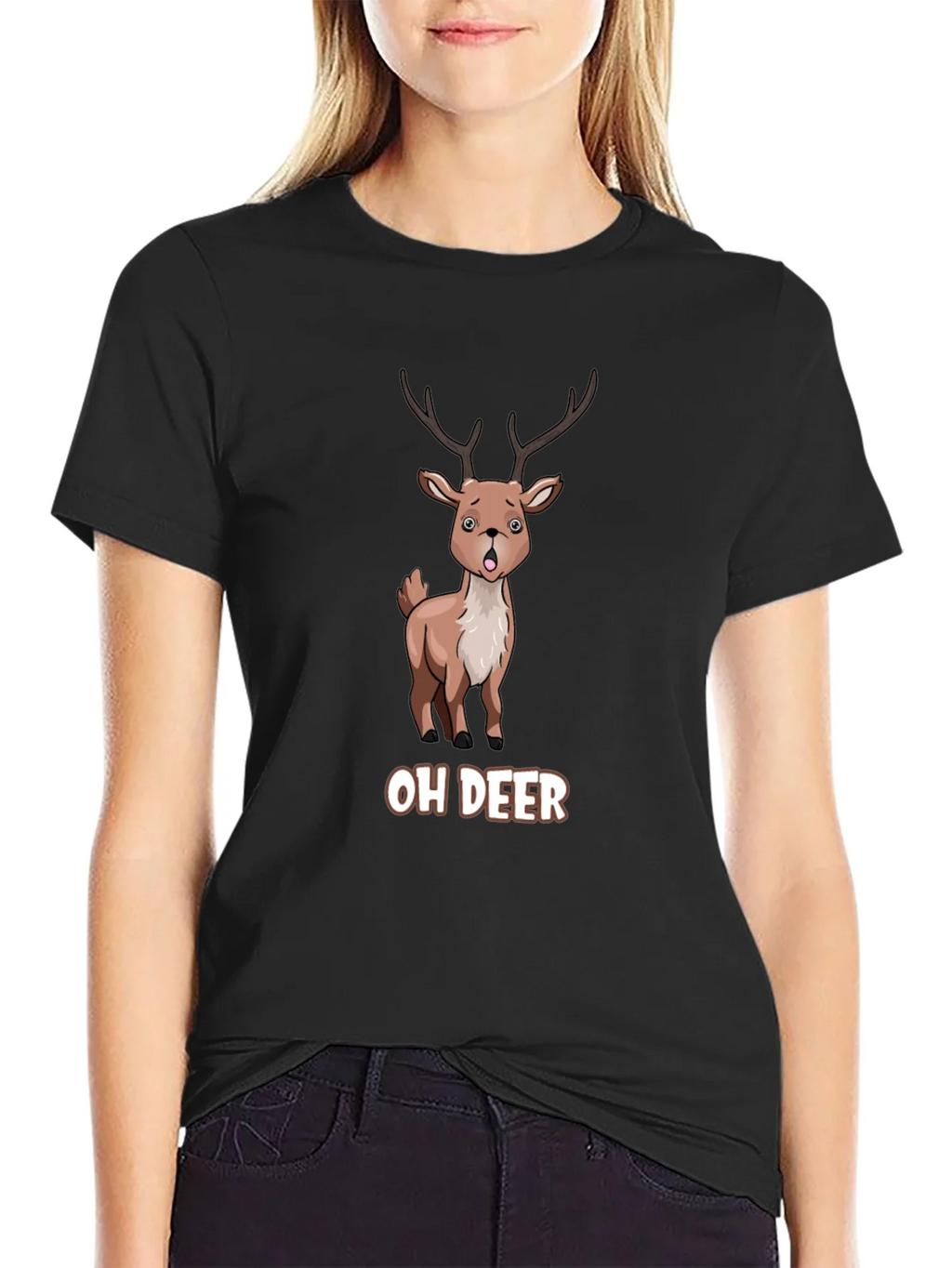 Oh Deer Funny Cartoon Graphic T-Shirt product image 2