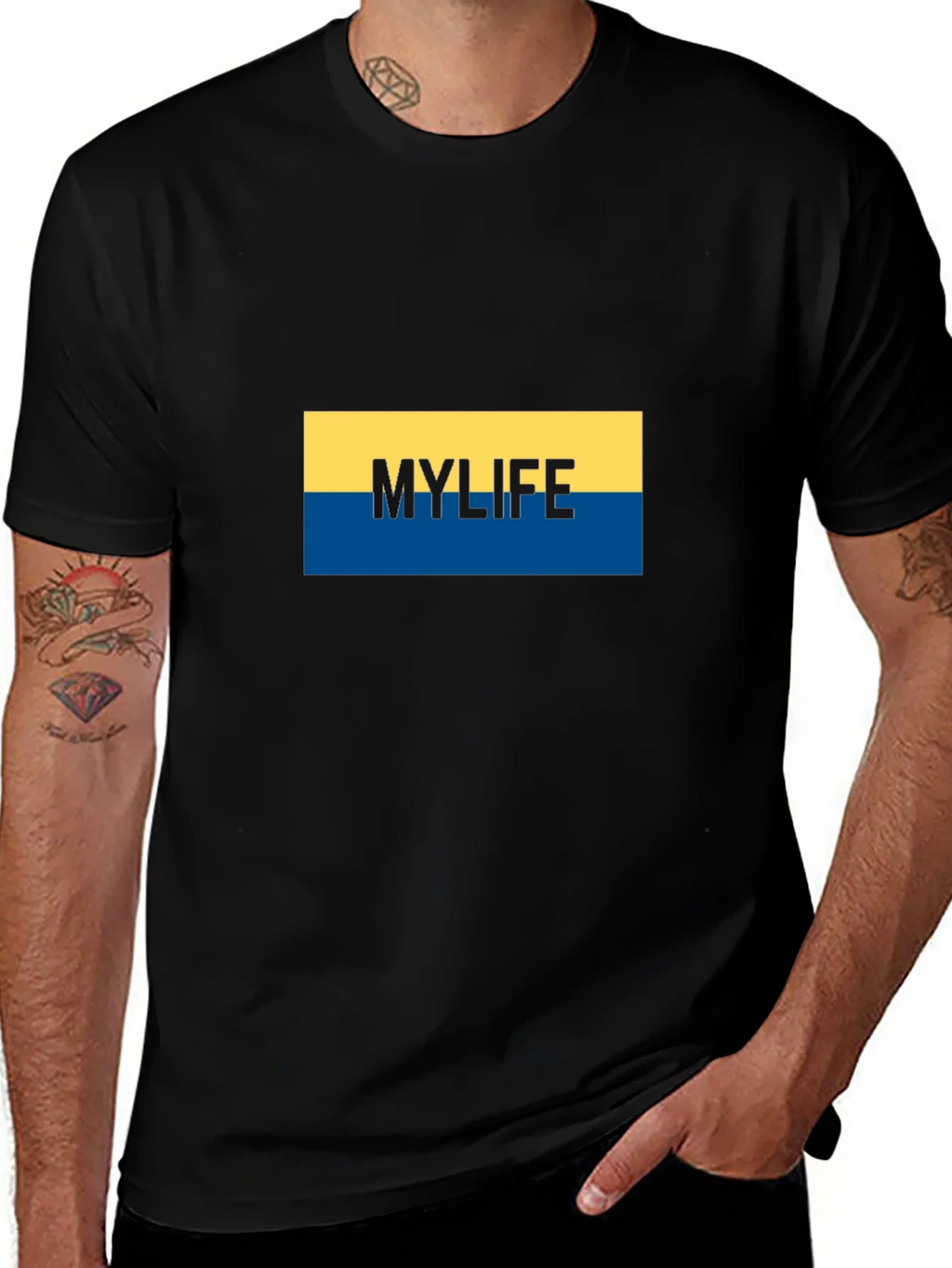 My Life Graphic Tee - Stylish Black Cotton Blend T-Shirt product image 1