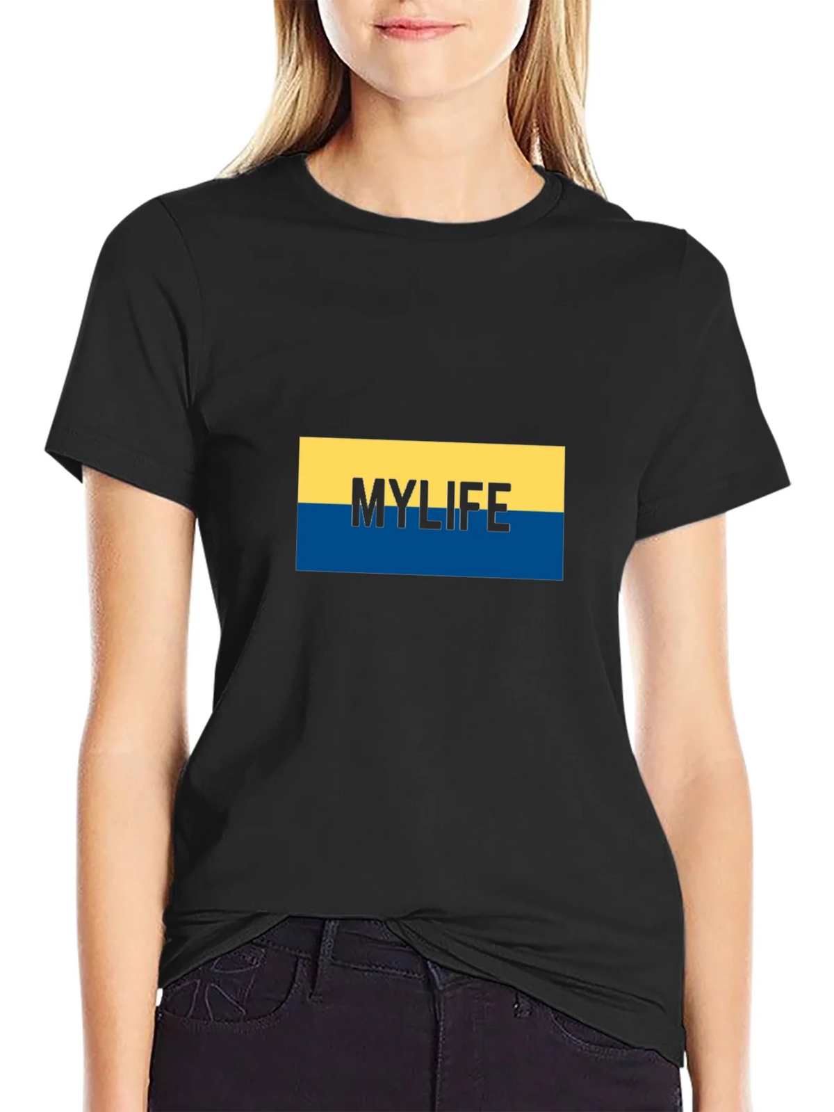 My Life Graphic Tee - Stylish Black Cotton Blend T-Shirt product image 2