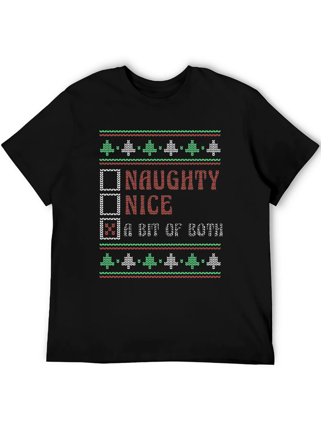 Naughty Nice A Bit of Both Ugly Christmas Sweater T-Shirt product image 5