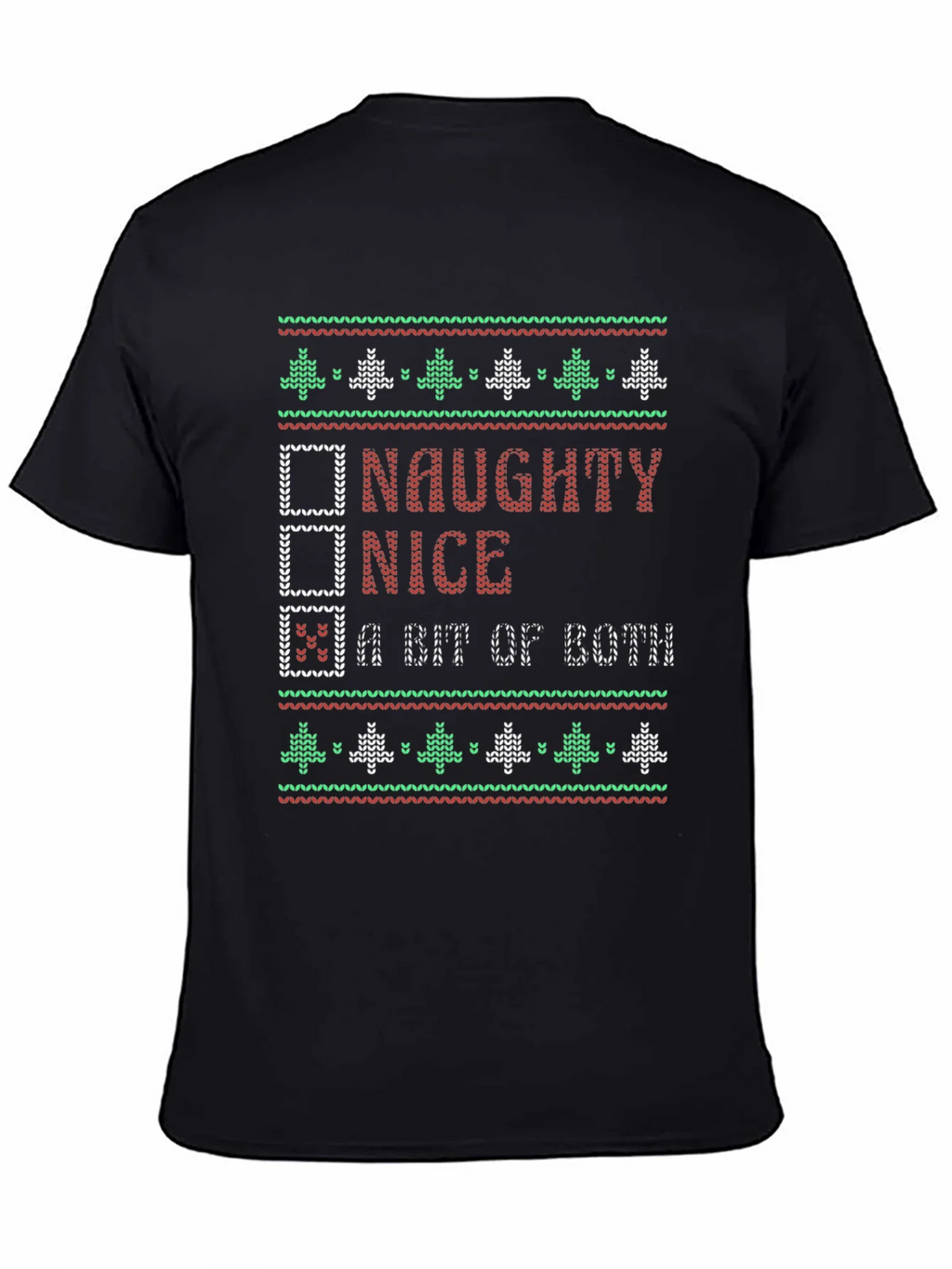 Naughty Nice A Bit of Both Ugly Christmas Sweater T-Shirt product image 4