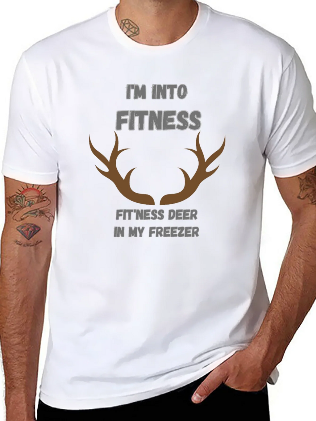 Fitness Deer Funny Graphic T-Shirt product image 7