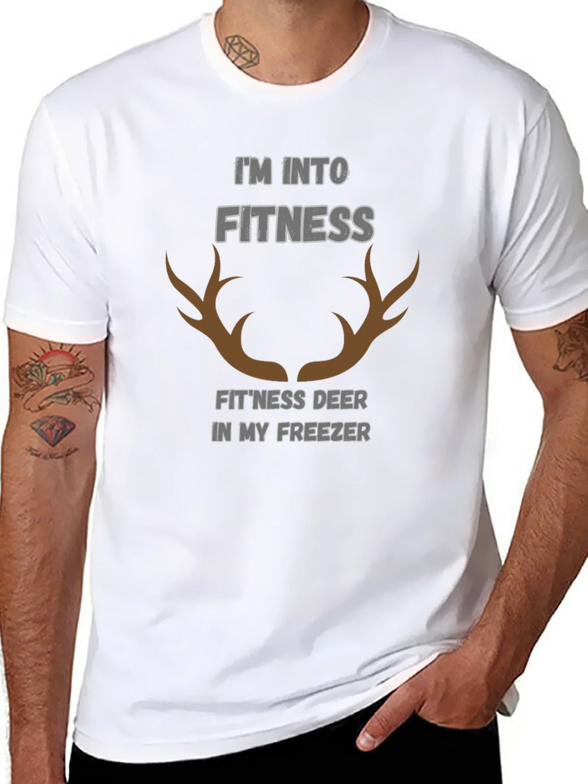 Fitness Deer Funny Graphic T-Shirt product image 7