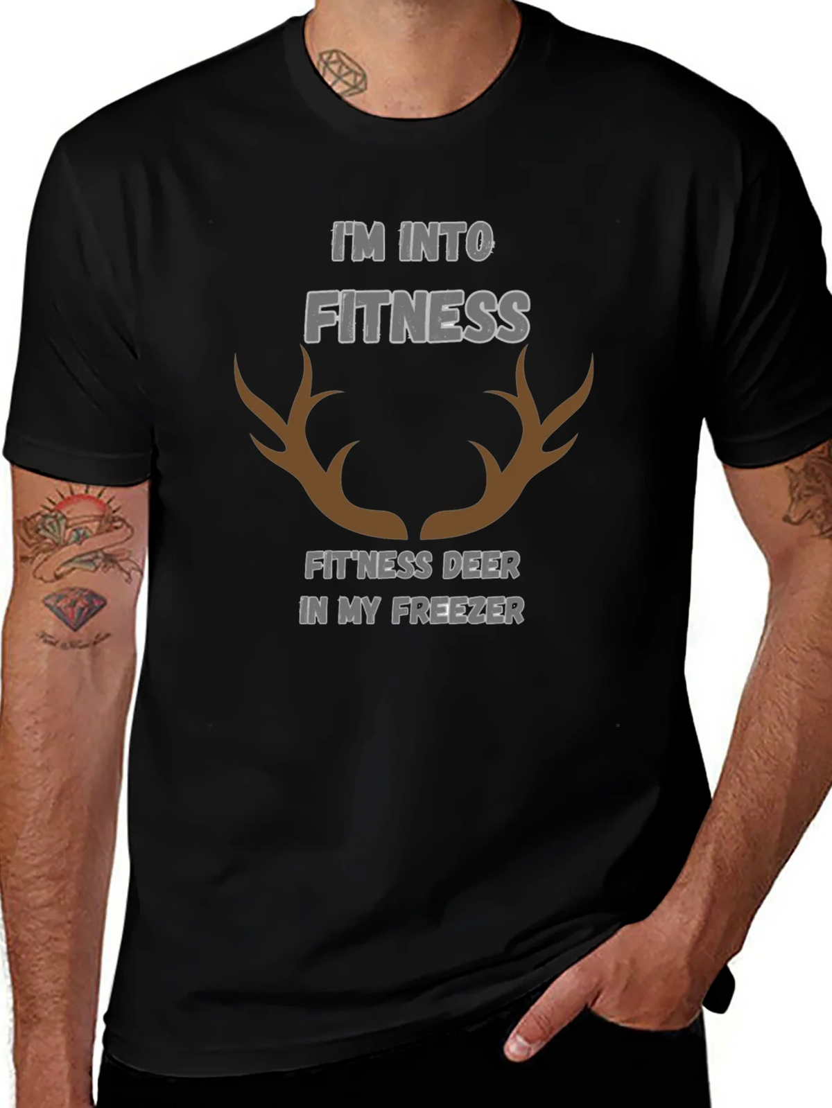 Fitness Deer Funny Graphic T-Shirt product image 1