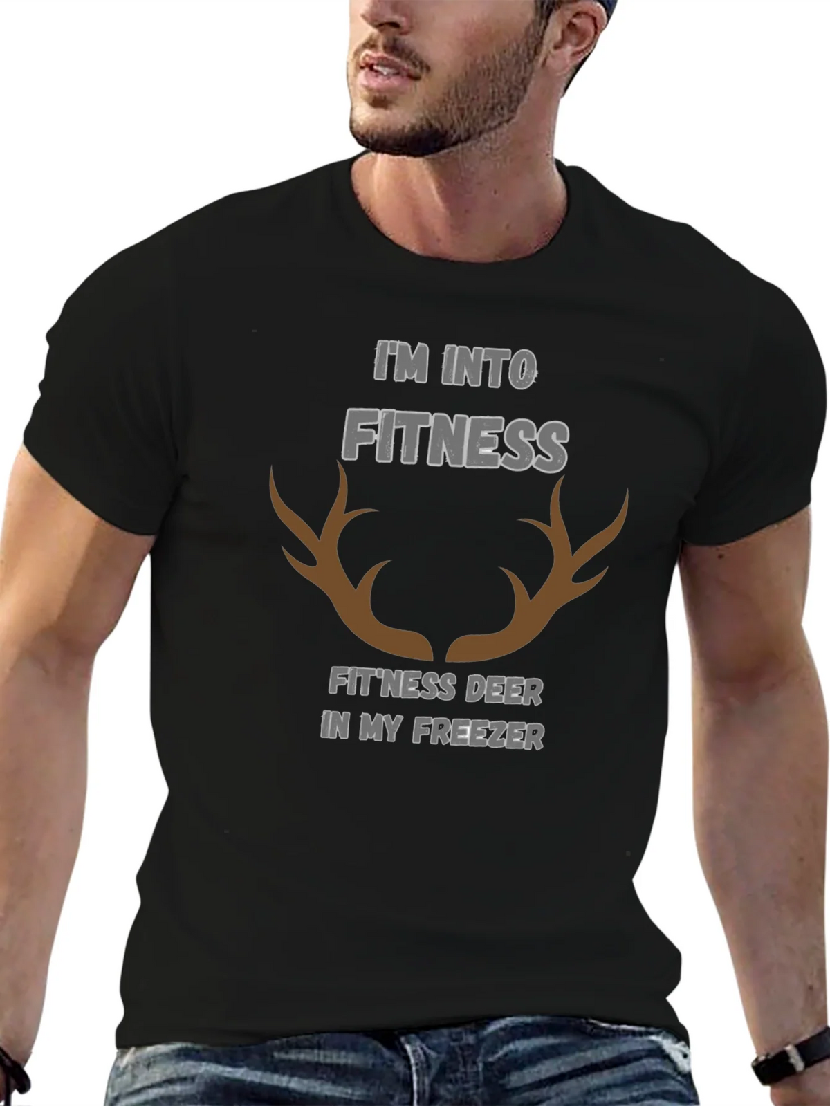 Fitness Deer Funny Graphic T-Shirt product image 6
