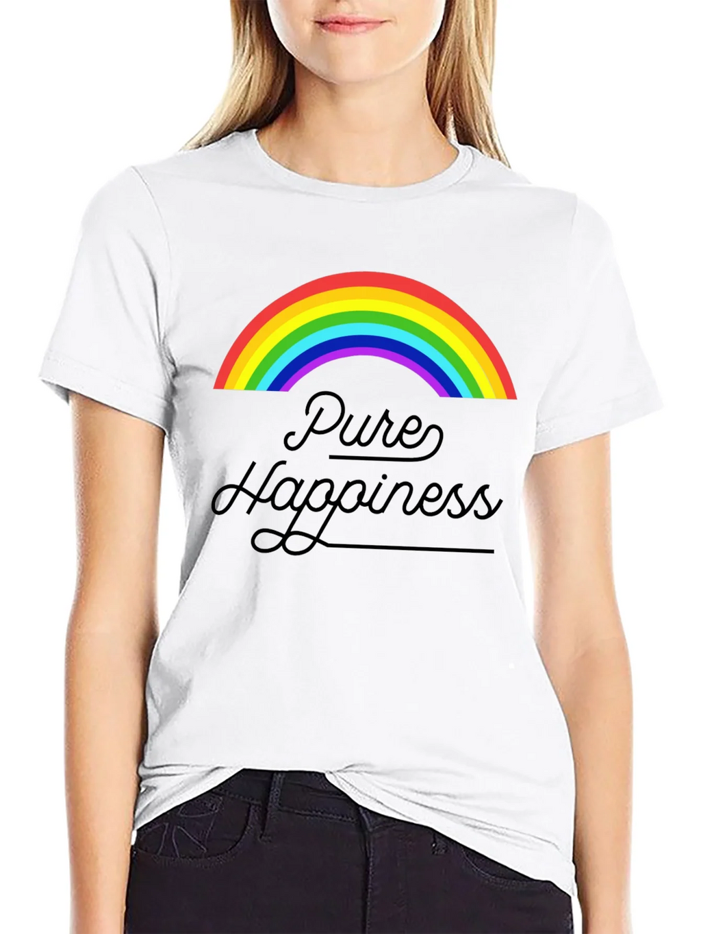 Pure Happiness Rainbow Graphic Tee - Black product image 8