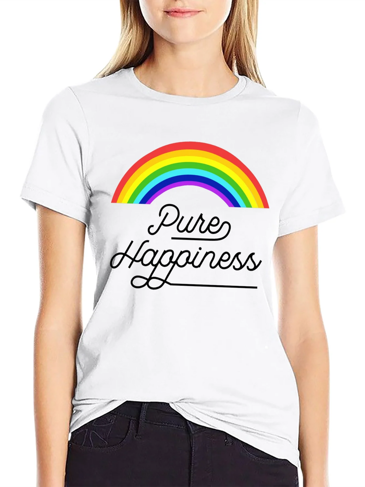 Pure Happiness Rainbow Graphic Tee - Black product image 8