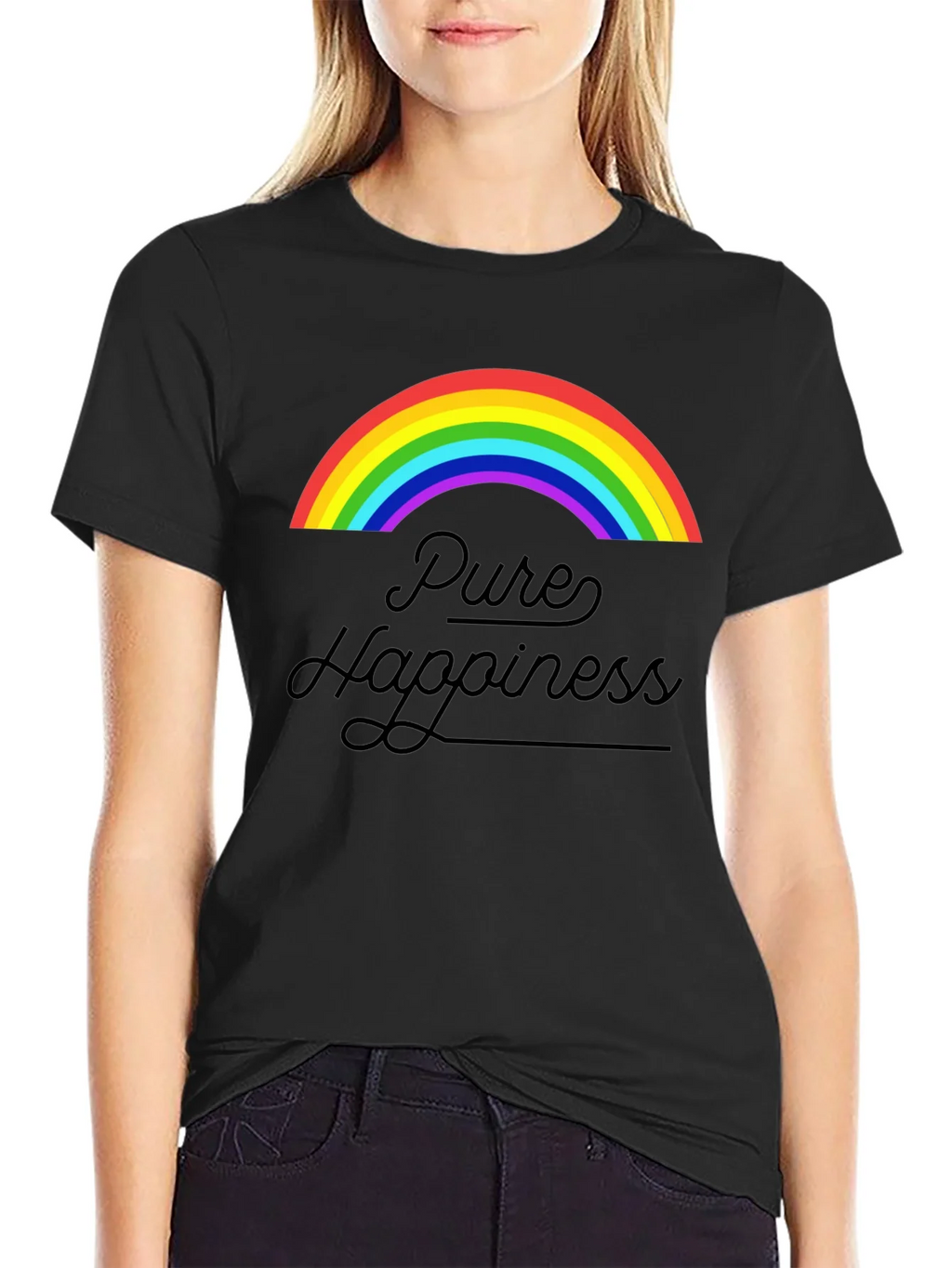 Pure Happiness Rainbow Graphic Tee - Black product image 2