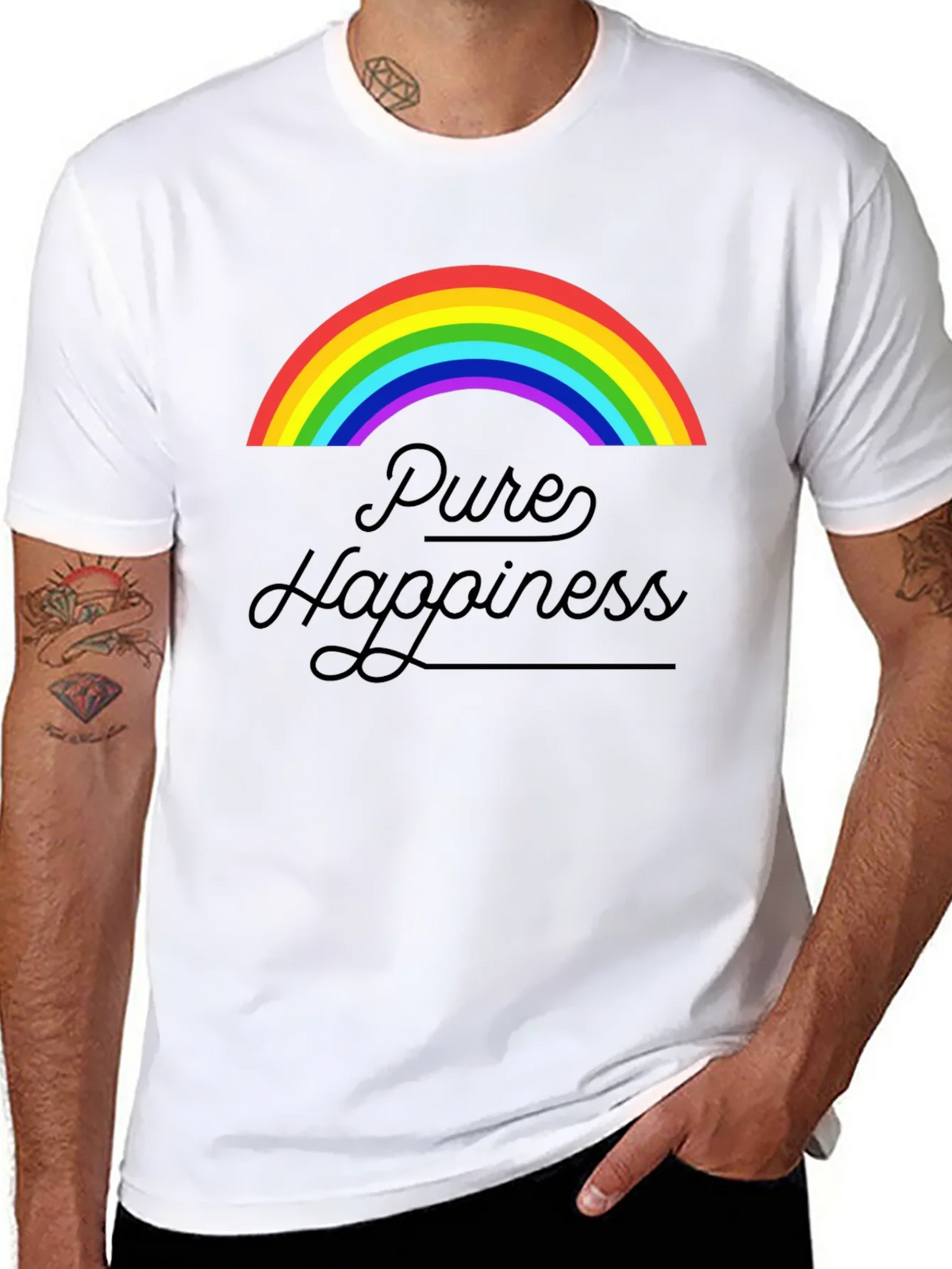 Pure Happiness Rainbow Graphic Tee - Black product image 7