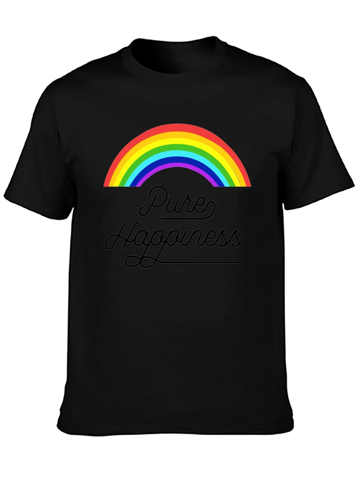 Pure Happiness Rainbow Graphic Tee - Black product image 3
