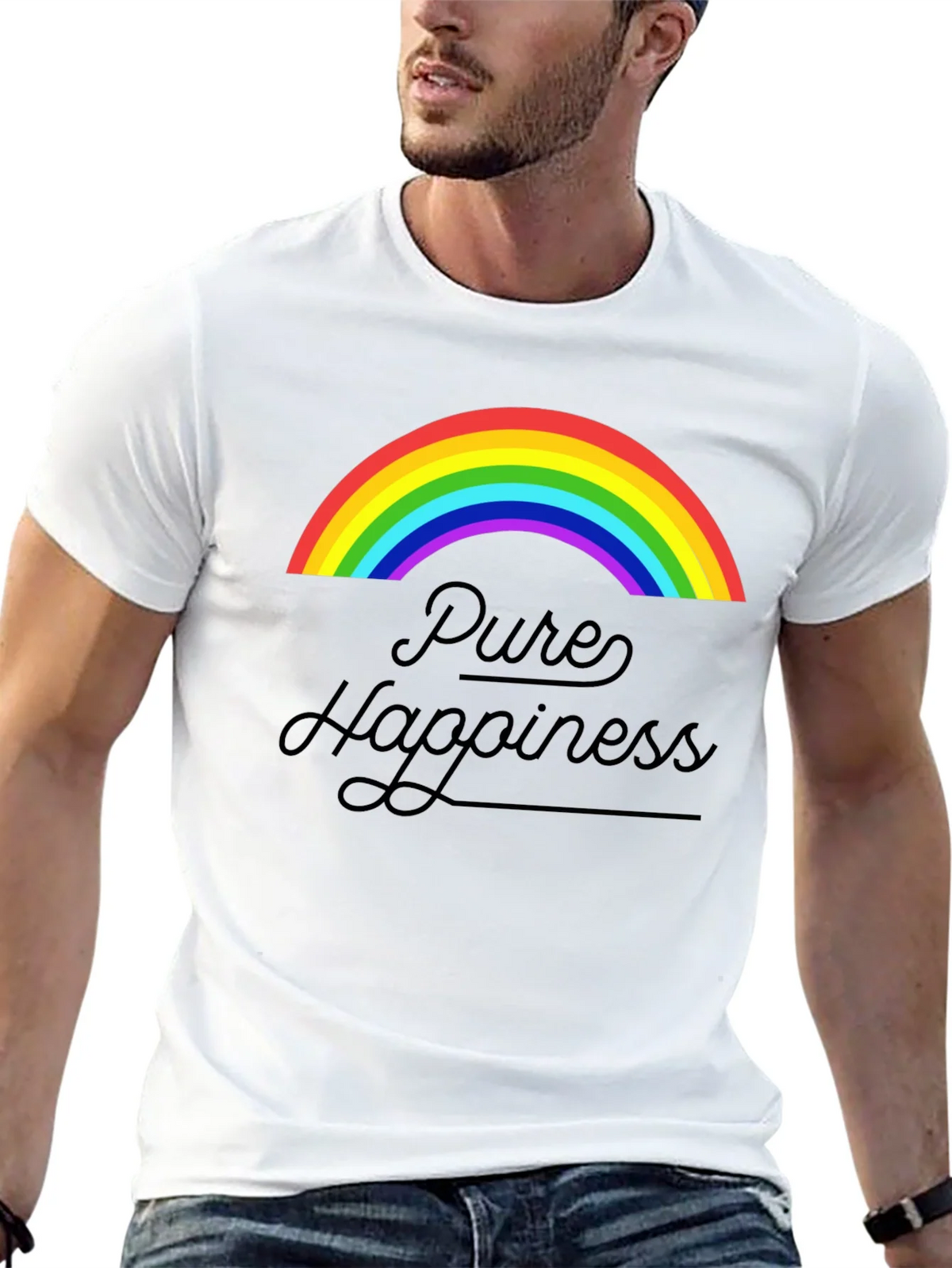 Pure Happiness Rainbow Graphic Tee - Black product image 12
