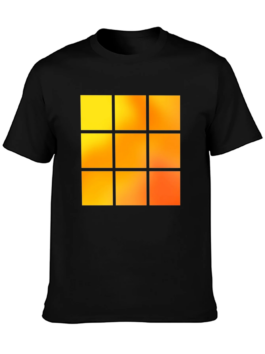 Geometric 9-Square Block Graphic Tee - Black product image 3