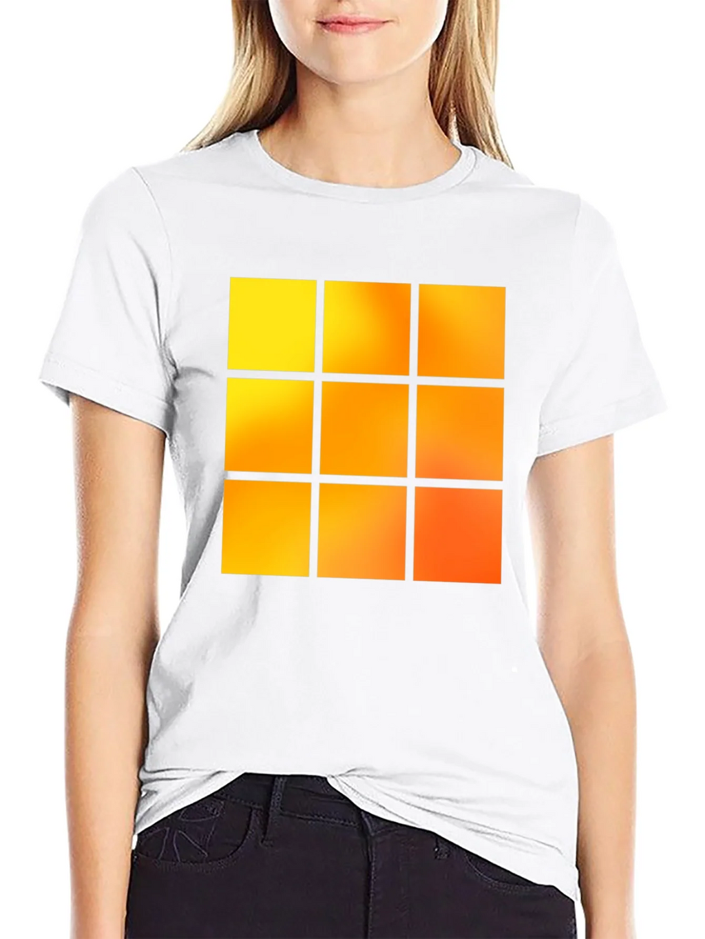 Geometric 9-Square Block Graphic Tee - Black product image 8