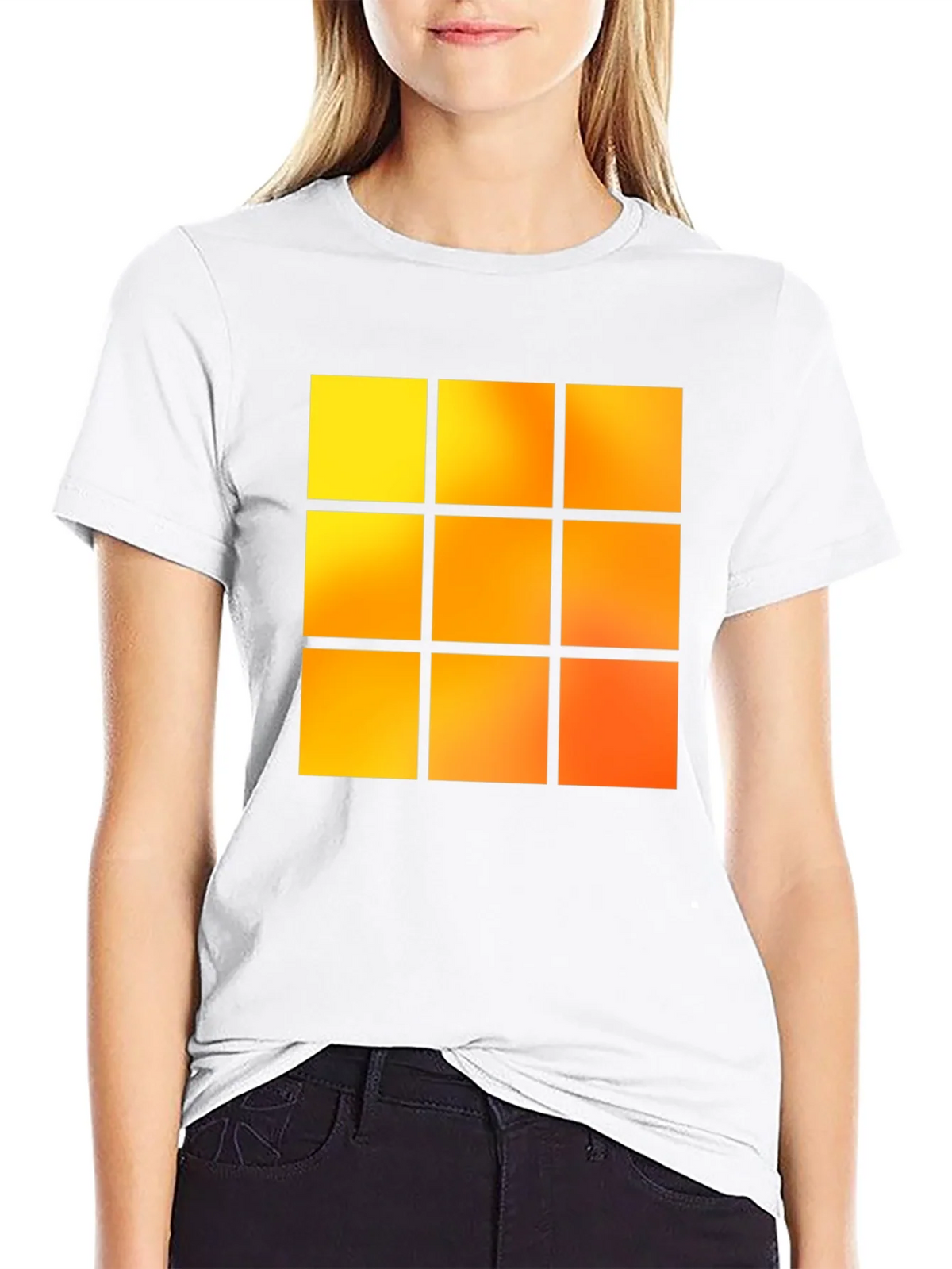Geometric 9-Square Block Graphic Tee - Black product image 8