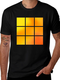 Geometric 9-Square Block Graphic Tee - Black product image 1