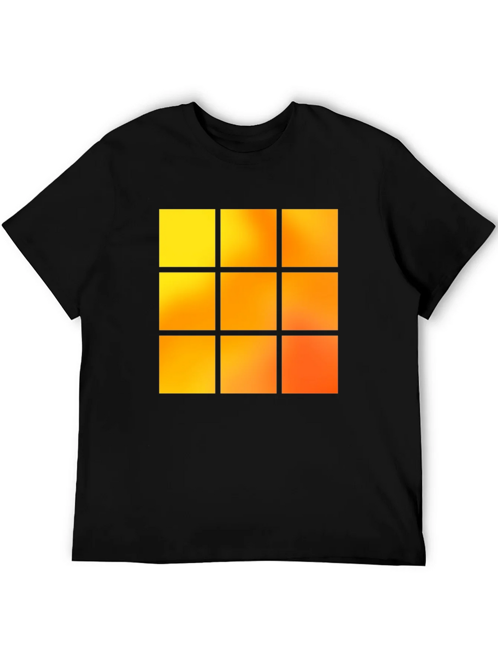 Geometric 9-Square Block Graphic Tee - Black product image 5