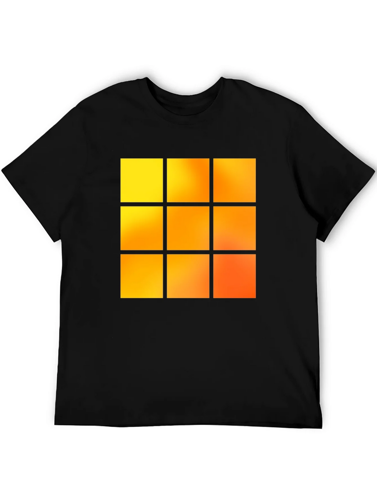 Geometric 9-Square Block Graphic Tee - Black product image 5