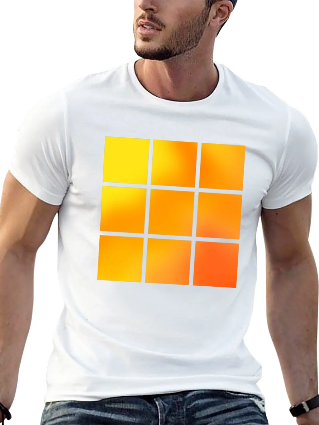 Geometric 9-Square Block Graphic Tee - Black product image 12