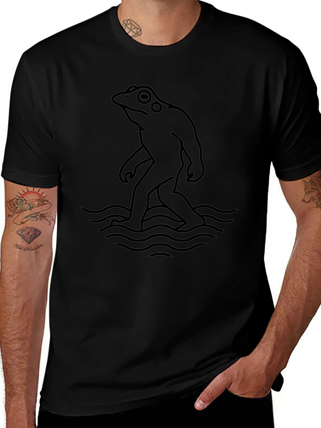 Frogfoot Black T-Shirt - Quirky Graphic Tee product image 1