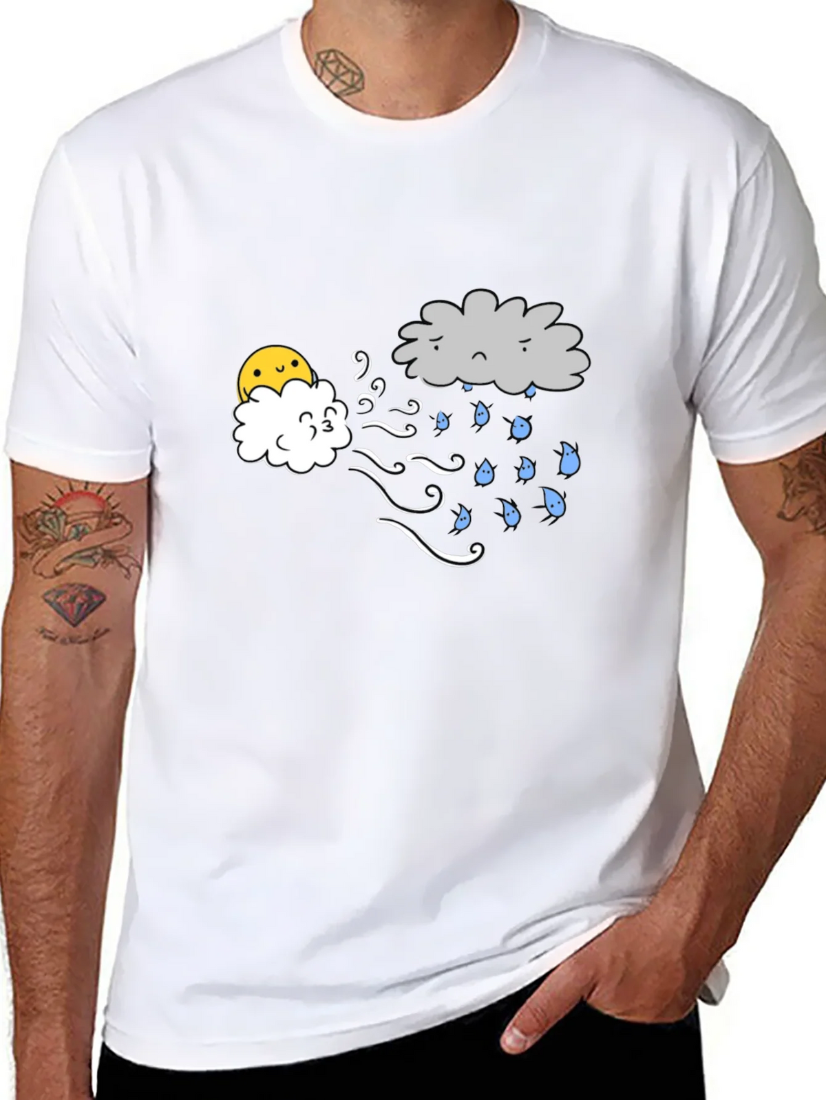 Funny Weather Cloud Graphic Tee - Black product image 6