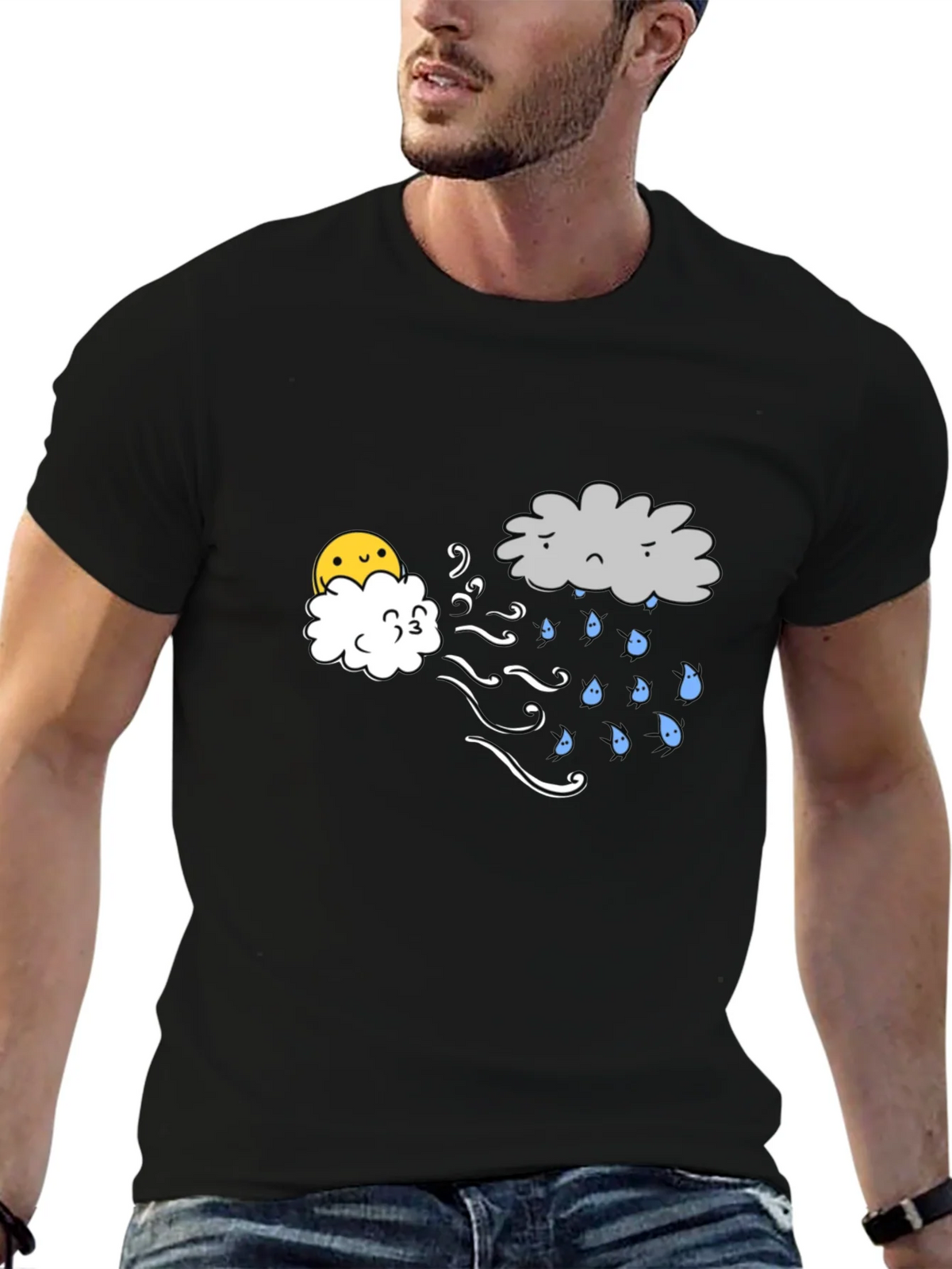 Funny Weather Cloud Graphic Tee - Black product image 5